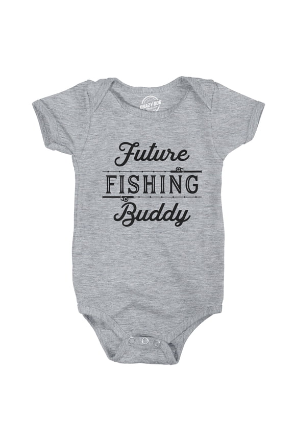 Creeper Future Fishing Buddy Baby Bodysuit Funny Outdoor Sport Shirt