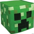 thumbnail image 1 of Creeper Mens Adult Minecraft Collapsible Block Head Video Game Mask, 1 of 2