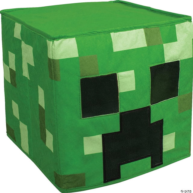 Creeper Mens Adult Minecraft Collapsible Block Head Video Game Mask
