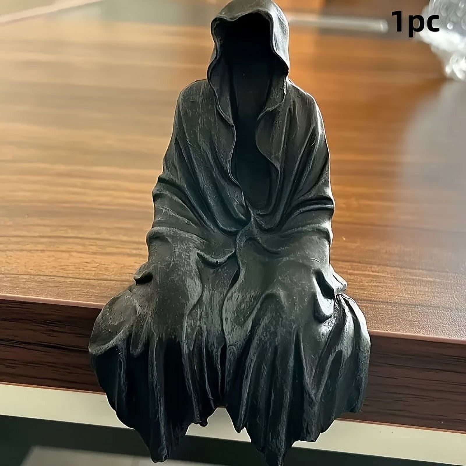 The Creeper Reaper Sitting Statue For Home Decor, Gothic Shelf Sitting Resin Garden Statue Sculpture Halloween Decor For Office Living Room Bedroom Desktop Ornament