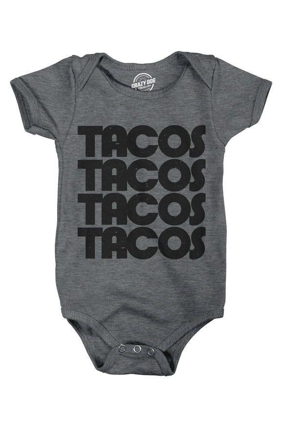 Creeper Tacos Tacos Tacos Funny Mexican Bodysuit for Newborn Baby