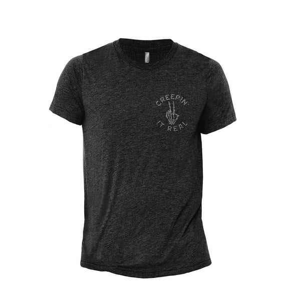 Creepin It Real Men's Modern Fit Fun Casual T-Shirt Printed Graphic Tee Charcoal Grey Medium