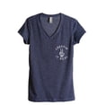 thumbnail image 1 of Creepin It Real Women's Fashion Relaxed V-Neck T-Shirt Tee Heather Navy Small, 1 of 3