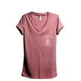 thumbnail image 1 of Creepin It Real Women's Fashion Relaxed V-Neck T-Shirt Tee Heather Rouge 2X-Large, 1 of 3