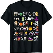 Creepy ABCs: A Fun and Frightful Alphabet Tee for Young Halloween Fans