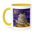 thumbnail image 1 of 3dRose, Creepy And Cute Halloween Kitty Cat, 11oz Two-Tone Yellow Mug, 1 of 7