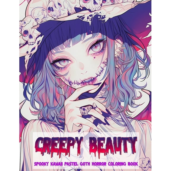 Creepy Beauty: Spooky Kawaii Pastel Goth Horror Coloring Book for Adults, (Paperback)