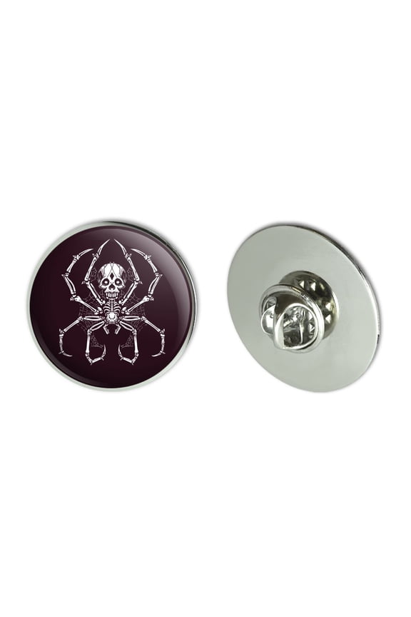 Creepy Bone Skeleton Spider Metal 1.1" Tie Tack Hat Lapel Pin Pinback