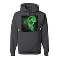 thumbnail image 1 of Creepy Bug Insect Skeleton Skull Face Fashion Graphic Hoodie Sweatshirt, Charcoal, X-Large, 1 of 1