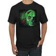 thumbnail image 1 of Creepy Bug Insect Skeleton Skull Face Fashion Graphic T-Shirt, Black, Large, 1 of 1