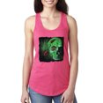 thumbnail image 1 of Creepy Bug Insect Skeleton Skull Face Fashion Ladies Racerback Tank Top, Hot Pink, Large, 1 of 1
