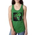 thumbnail image 1 of Creepy Bug Insect Skeleton Skull Face Fashion Ladies Racerback Tank Top, Kelly, Small, 1 of 1