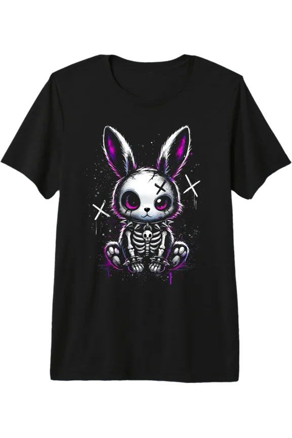Creepy Bunny Gothic Aesthetic, Cute Rabbit Alt Goth Grunge Tri-Blend T-Shirt All Size S-5XL