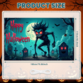 thumbnail image 1 of Creepy Cartoon Design Halloween Banner Spooky Graveyard Scene Decorative Elements for Halloween Party Scary Event Haunted House, 1 of 9