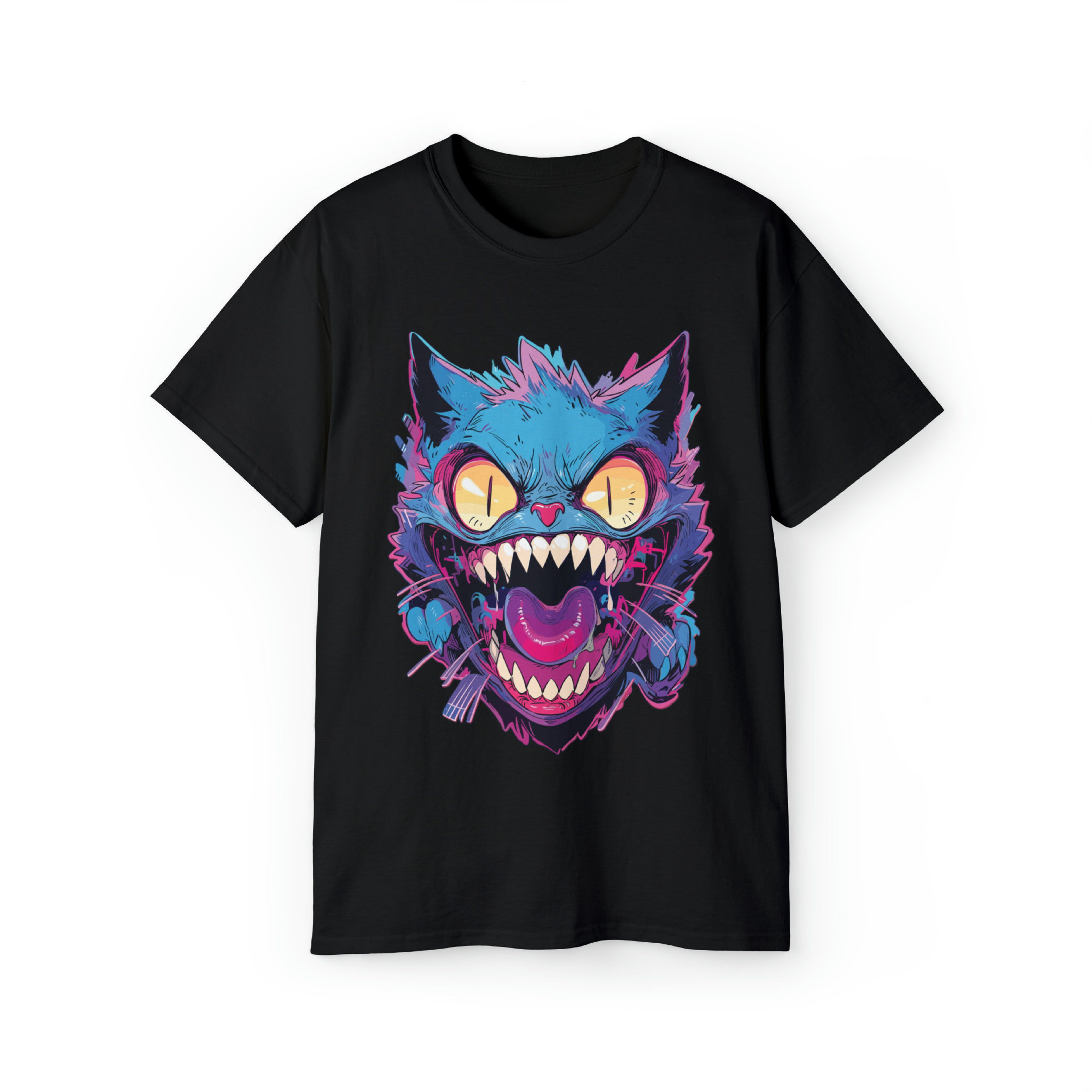 Creepy Cat Monster Ghost TShirt, Halloween, Cartoon