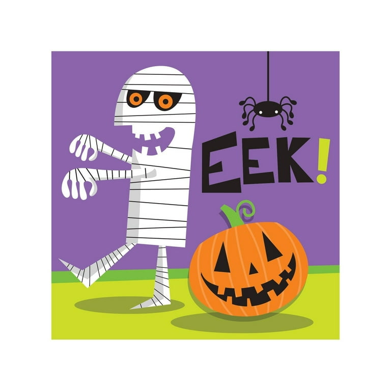 Halloween Beverage Napkins 2024 16 ct Cat and Pumpkin Halloween 16