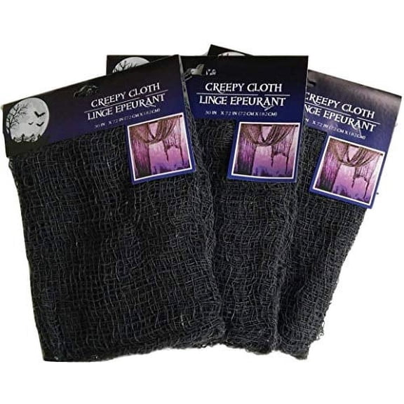Creepy Cloth Scary Spooky Halloween Decoration (3 Pack, Grey)