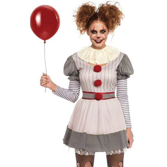 Leg Avenue Creepy Clown Women's Halloween Fancy-Dress Costume for Adult, S-M
