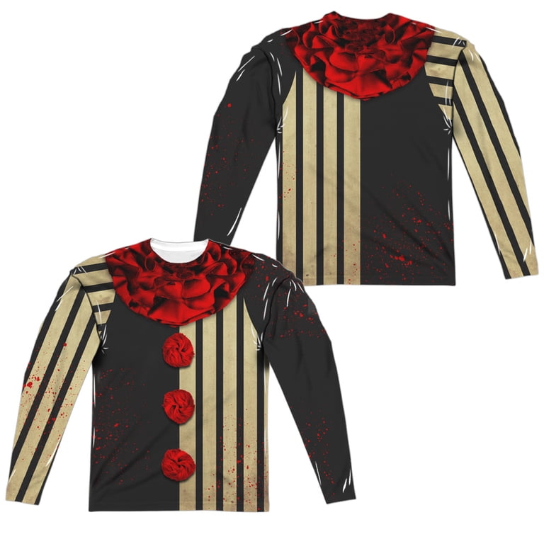 clown dress shirt Creepy Clown Costume (Front - Back Print) - Regular Fit Long Sleeve Shirt