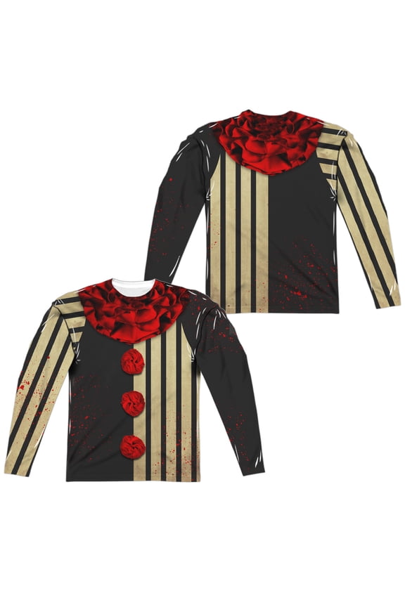 Creepy Clown Costume (Front - Back Print) - Regular Fit Long Sleeve Shirt - XXX-Large