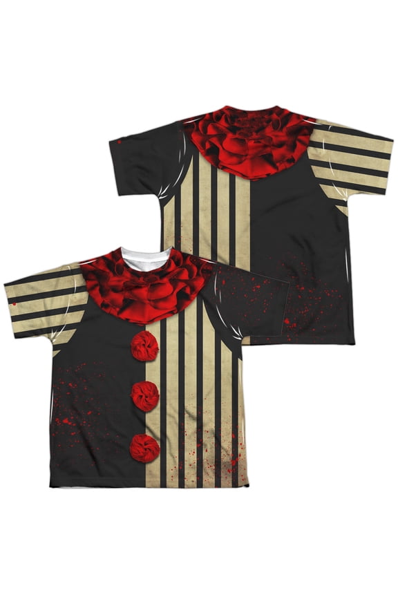 Creepy Clown Costume (Front - Back Print) - Youth Short Sleeve Shirt - Large