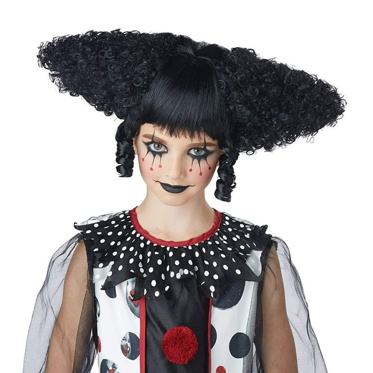 Creepy Clown Women s Costume Wig Black