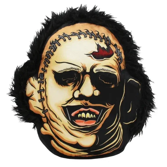 Creepy Co. Leatherface Texas Chainsaw Plush Cushion Horror Throw Pillow Polyester, Beige, 31863676502083