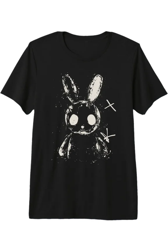 Creepy Cute Bunny Rabbit Alt Goth Grunge Horror Aesthetic Tri-Blend T-Shirt All Size S-5XL