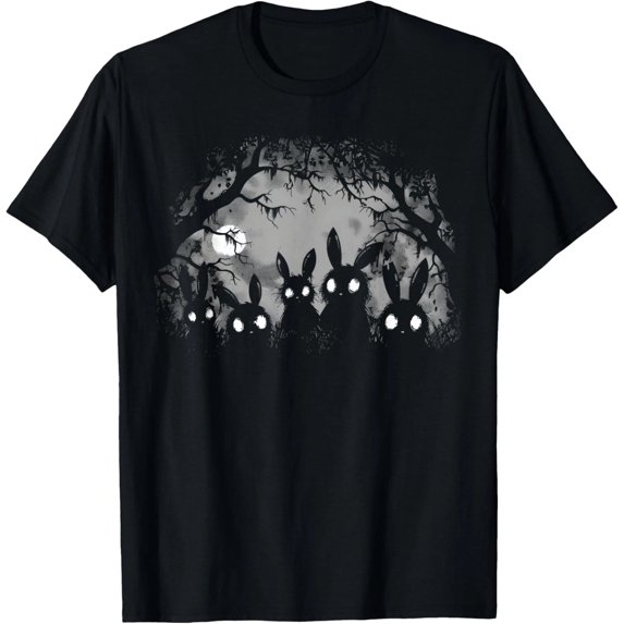 Creepy Cute Bunny T-Shirt – Alt Goth Grunge Horror Aesthetic Rabbit Tee ...