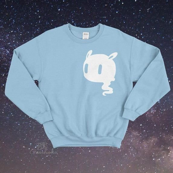 Creepy Cute Ghost Crewneck Sweatshirt by Gesshoku - Kawaii Pastel Goth Fleece Sweater