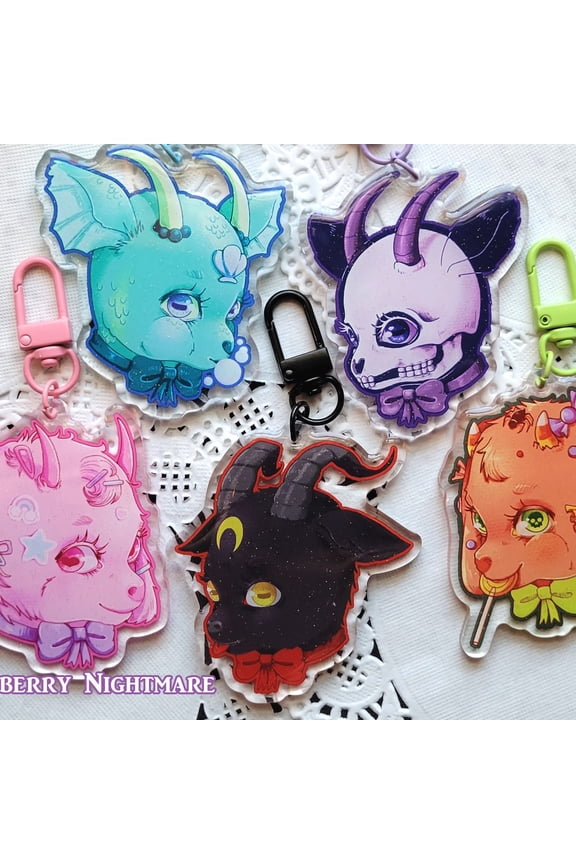 Creepy Cute Goat Keychains (1 keychain)