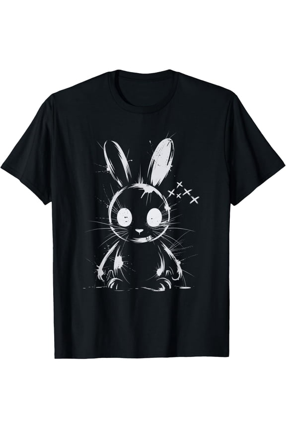 Creepy Cute Rabbit Alt Goth Grunge Horror Aesthetic T-Shirt All Size S-5XL
