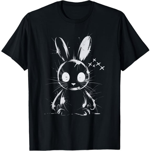 Creepy Cute Rabbit Alt Goth Grunge Horror Aesthetic T-Shirt