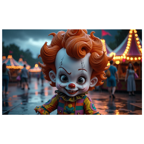 Creepy Design Halloween Clown Carnival Banner for Halloween Decoration Spooky Event Party