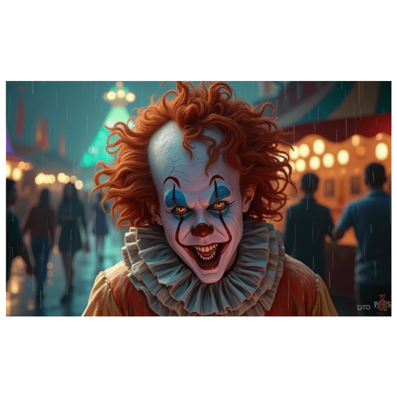 Creepy Design Halloween Clown Carnival Banner for Halloween Decoration Spooky Event Party