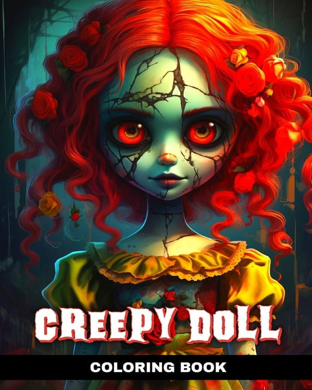 Creepy Doll Coloring Book Horror Baby Dolls Coloring Pages Paperback Walmart
