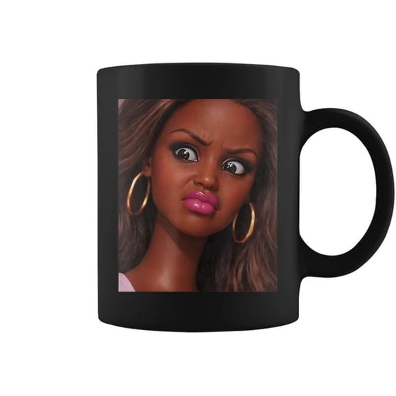 Creepy Doll Face Meme Expression Hilarious Sarcastic Coffee Mugs
