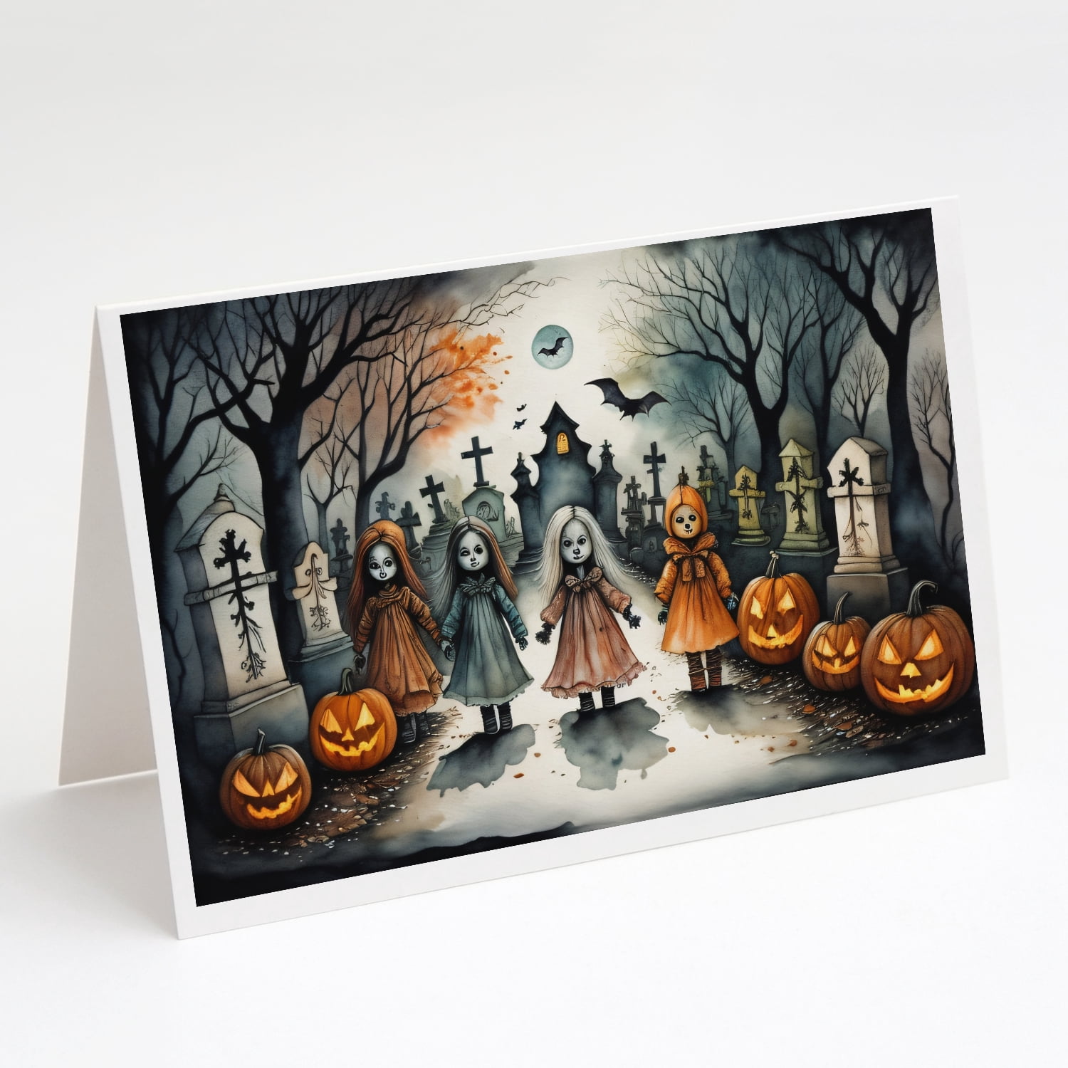 Creepy Dolls Spooky Halloween Greeting Cards and Envelopes Pack of 8 7 in x 5 in