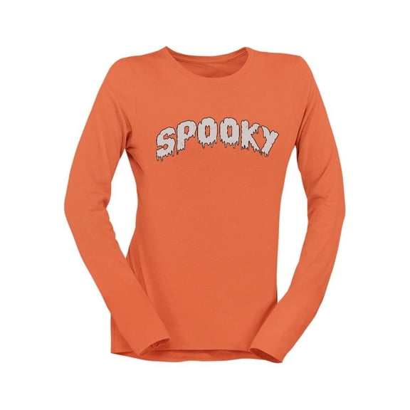 Creepy Dripping Font Halloween Graphic - Women's Long Sleeve