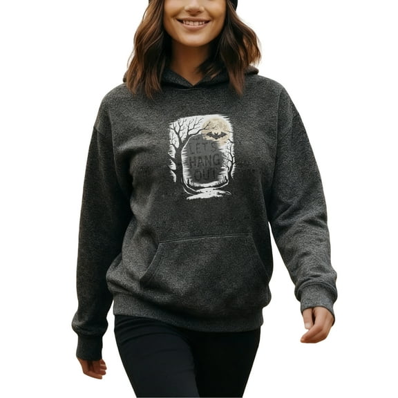 Creepy Fun Halloween Hoodie for Men and Women, Unisex Pullover Hooded Sweatshirt, Comfortable Cotton Poly Blend, Casual Seasonal Outfit