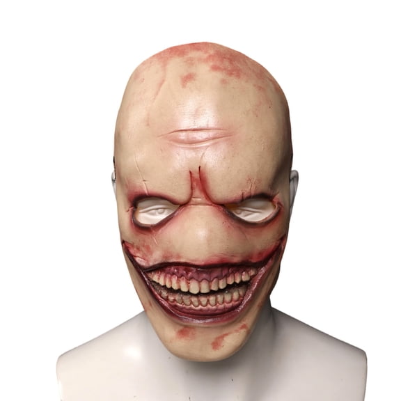Creepy Ghost Mask,Realistic Smile Face Killer Mask,Scary Smiling Demon Masks Fancy Dress for Halloween Carnival Costume Party