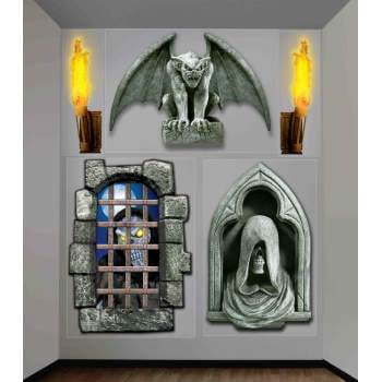 Creepy Giant Wall Decoration Halloween Items Unisex One Size Adult Grey Fancy Dress Party Book Week