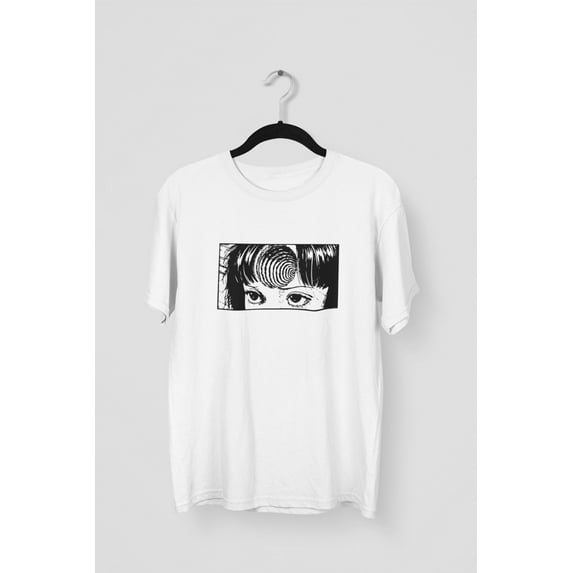 Creepy Girl Eyes, Spiral Horror Manga Shirt Horror Lovers Manga Unisex T-Shirt, Anime Merch