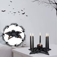 thumbnail image 1 of Creepy Gothic Black Bat Halloween Desktop Candle Holder Prop, For Indoor Dining Table Setup Haunted House Sinister Atmosphere, Heat Resistant Durable Resin Construction For Party Guests Kids, 1 of 6