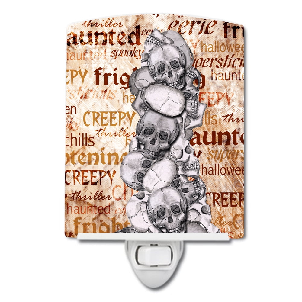 Creepy, Haunted Frightful Halloween Ceramic Night Light