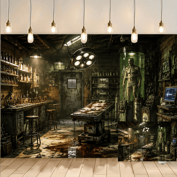 Creepy Lab Photo Backdrop Horror Background Studio Banner