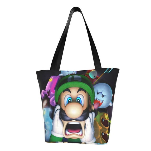 Creepy Luigi's Mansion Women's Tote Bag Large Capacity Shoulder Handbag For Travel Beach Shopping Business Work School