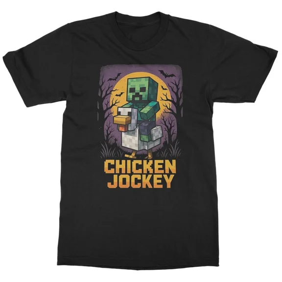 Creepy Pixel Halloween Chicken Jockey Pixel Game Unisex T-Shirt, S-5XL