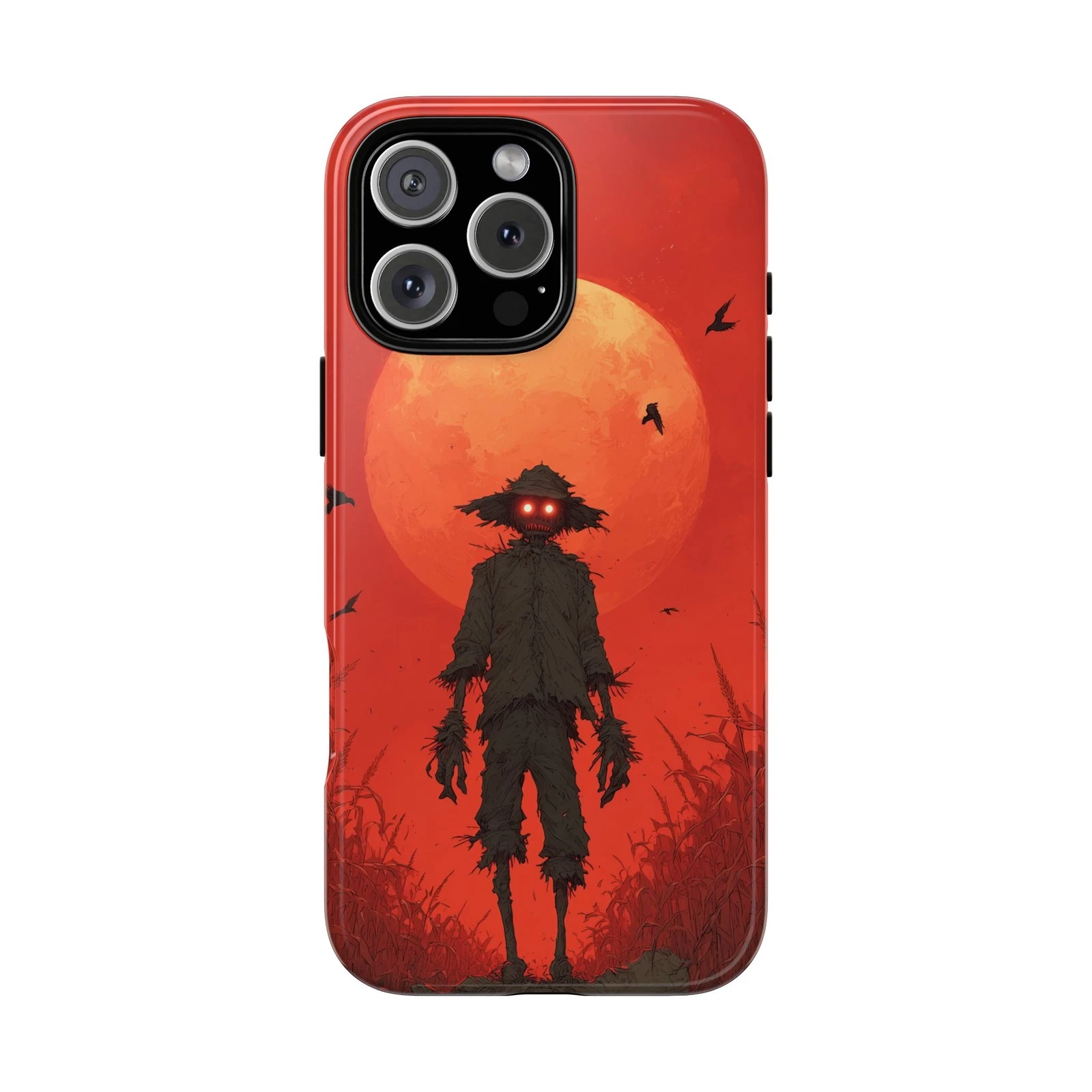 Creepy Scarecrow Blood Red Moon Scene Case for iPhone 11-17 Pro Max ...