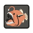thumbnail image 1 of Creepy Scary Angler Fish Applique Multi-Color Embroidered Hook & Loop Patch - 3.5 Inch Large, 1 of 5